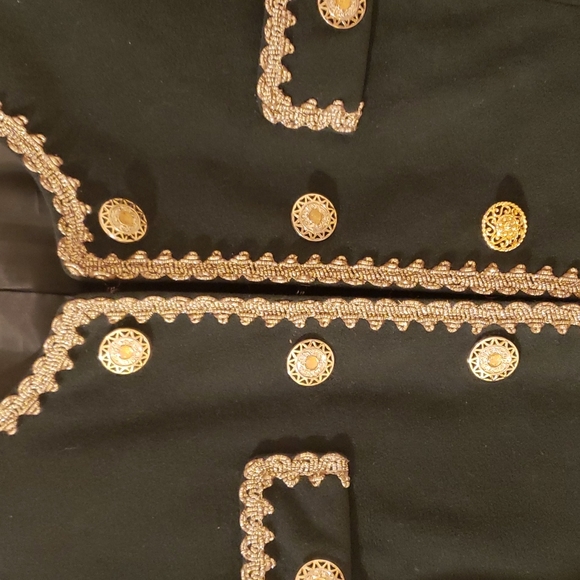 VINTAGE MICROSUEDE PANT SUIT IN MOSS GREEN SIZE S - Picture 7 of 9